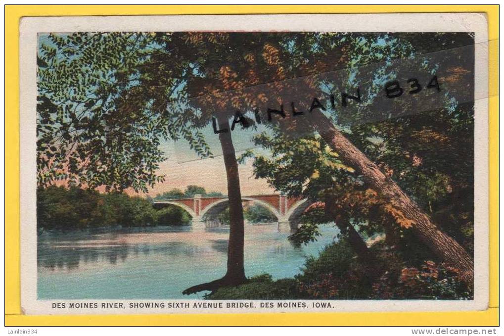 - DES MOINES RIVER -  SHOWING SITH AVENUE BRIDGE -  IOWA, Non  écrite, Petit Format, Très Bon état, - Other & Unclassified