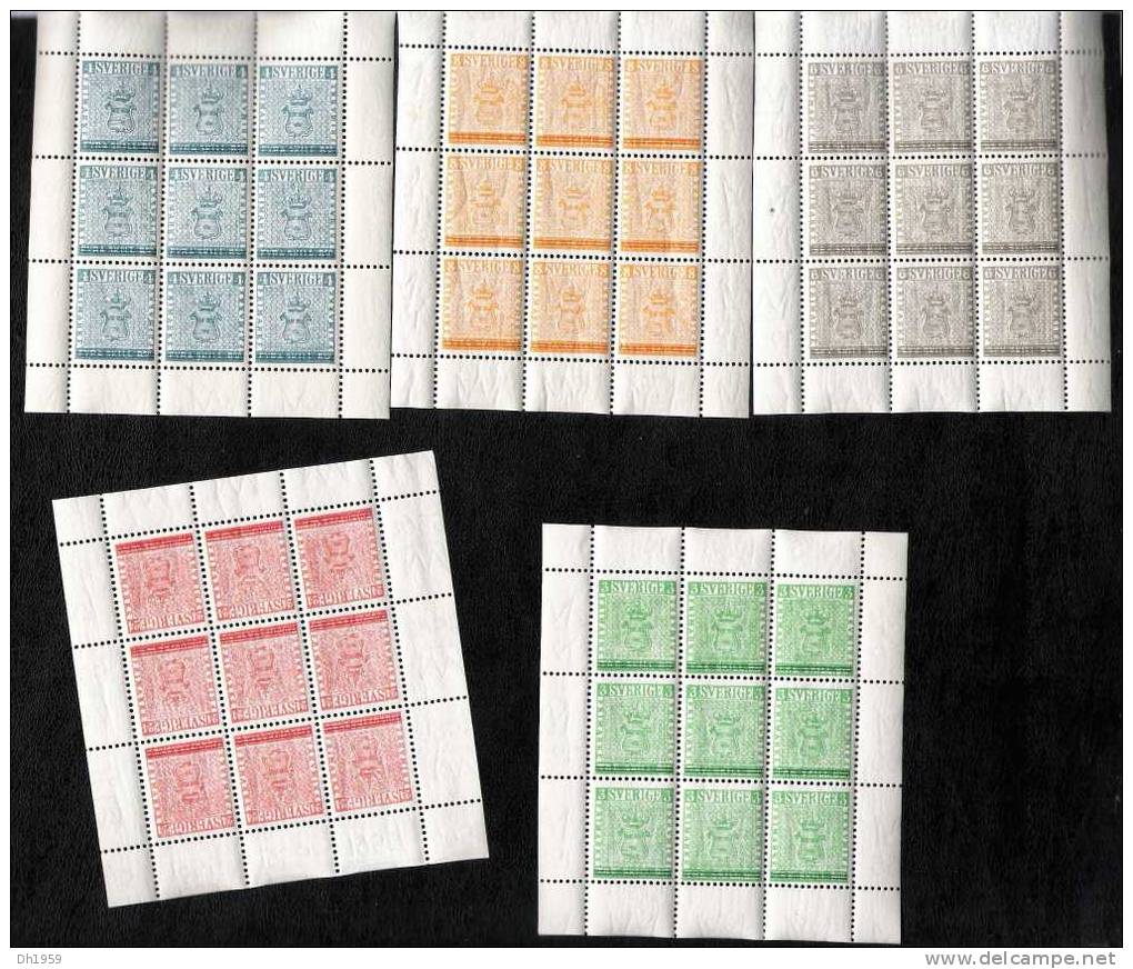 SERIE De 5x BLOCS MINI FEUILLETS 1955 SUEDE EXPOSITION PHILATELIQUE STOCKHOLMIA 55 COTE NSC MINIMUM 180 EURO - Feuilles Complètes Et Multiples