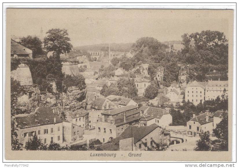 LUXEMBOURG CITY LUXEMBOURG Panoramic View GRUND Circa - WWI - Luxembourg - Ville