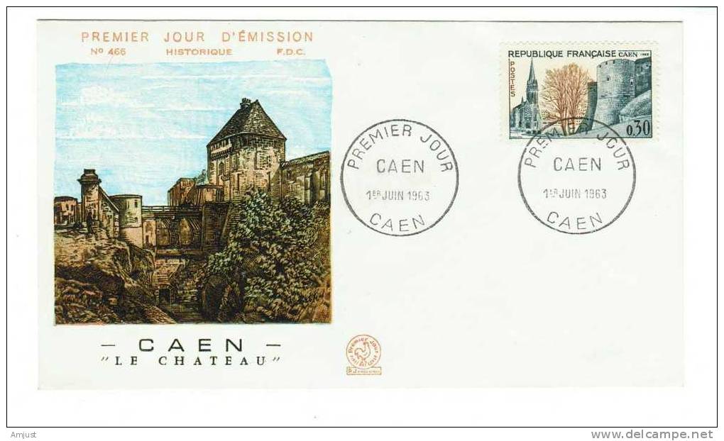 FDC  De France 1963, Caen Du 01.06.1963 No. Yvert & Tellier 1389 - 1960-1969