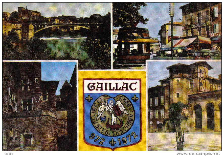 Carte Postale 81. Gaillac  Blason Trés Beau Plan - Gaillac