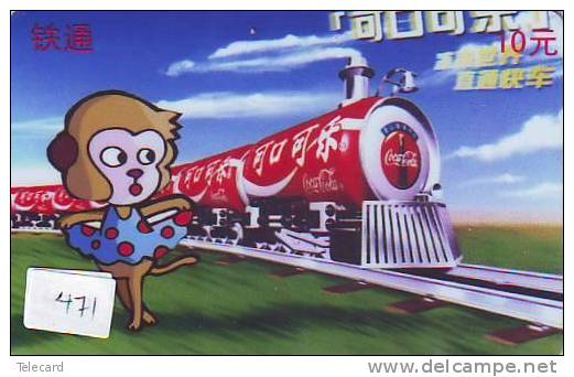 AFFE AAP SINGE Monkey (471) TRAIN * TELEFONKARTE Telecarte Zodiaque - Zodiac Horoscope * COCA COLA - Zodiaque