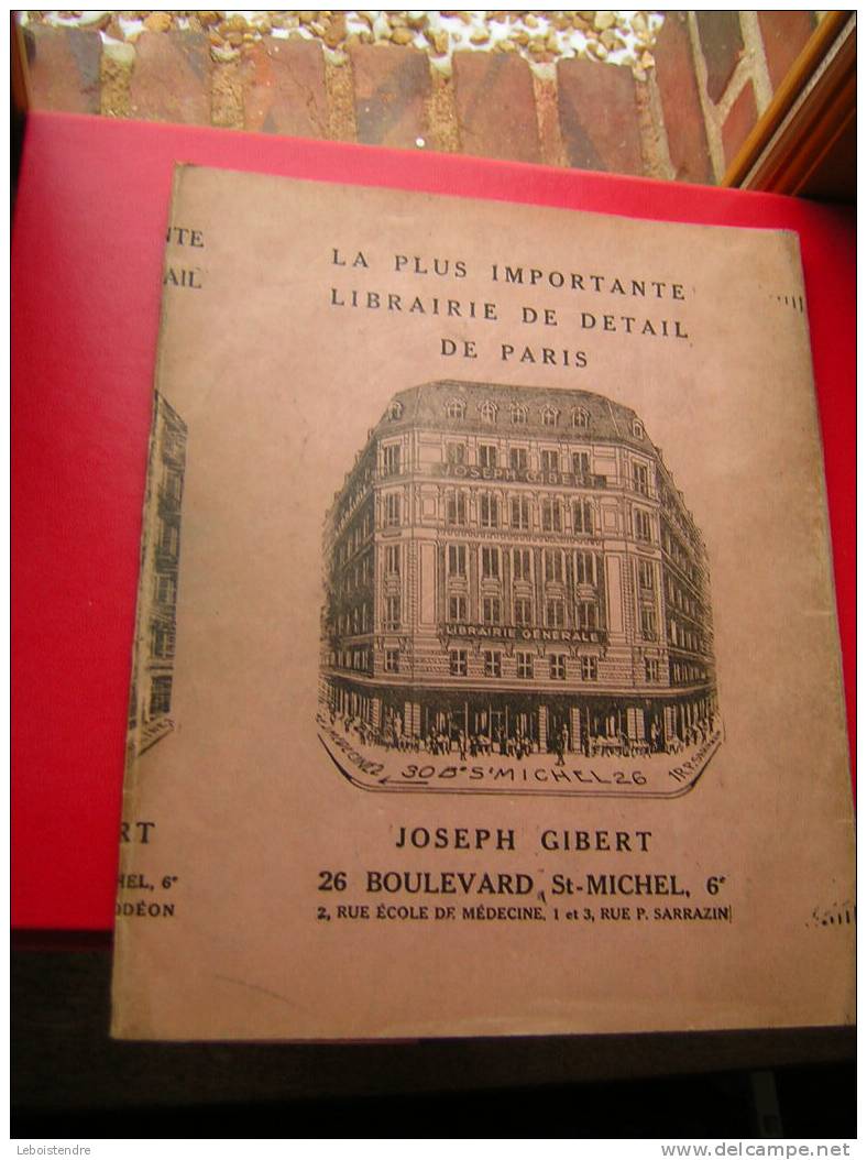 PROTEGE CAHIER OU PLUTOT LIVRE -LIBRAIRIES JOSEPH GIBERT-LA PLUS IMPORTANTE LIBRAIRIE DE DETAIL DE PARIS-26 BOULEVARD S - A