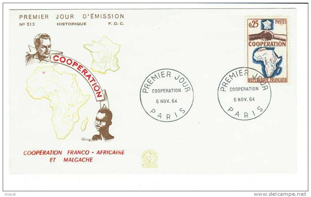 FDC  De France 1964, Cooperation Du 06.11.1964 No. Yvert & Tellier 1432 - 1960-1969