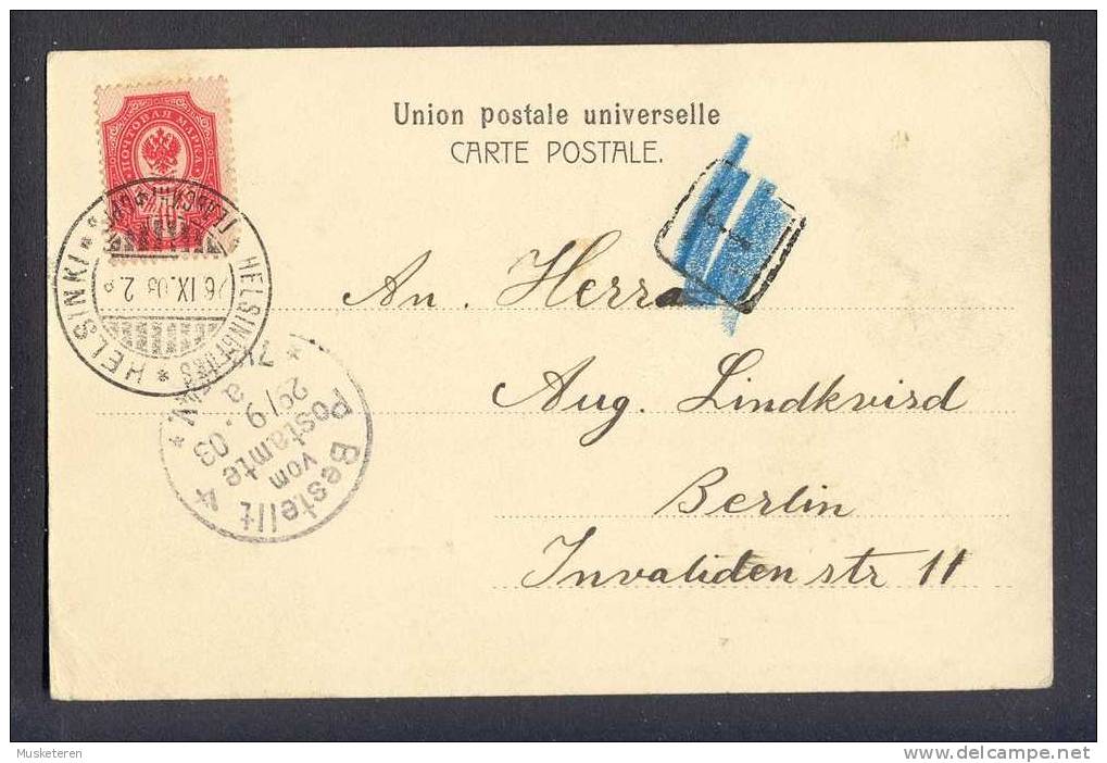 Finland Suomi UPU PPC Helsingfors - Helsinki Klippan Helsinki - Helsingfors 1903 BERLIN Germany T-Cds. TAXE Postage Due - Covers & Documents