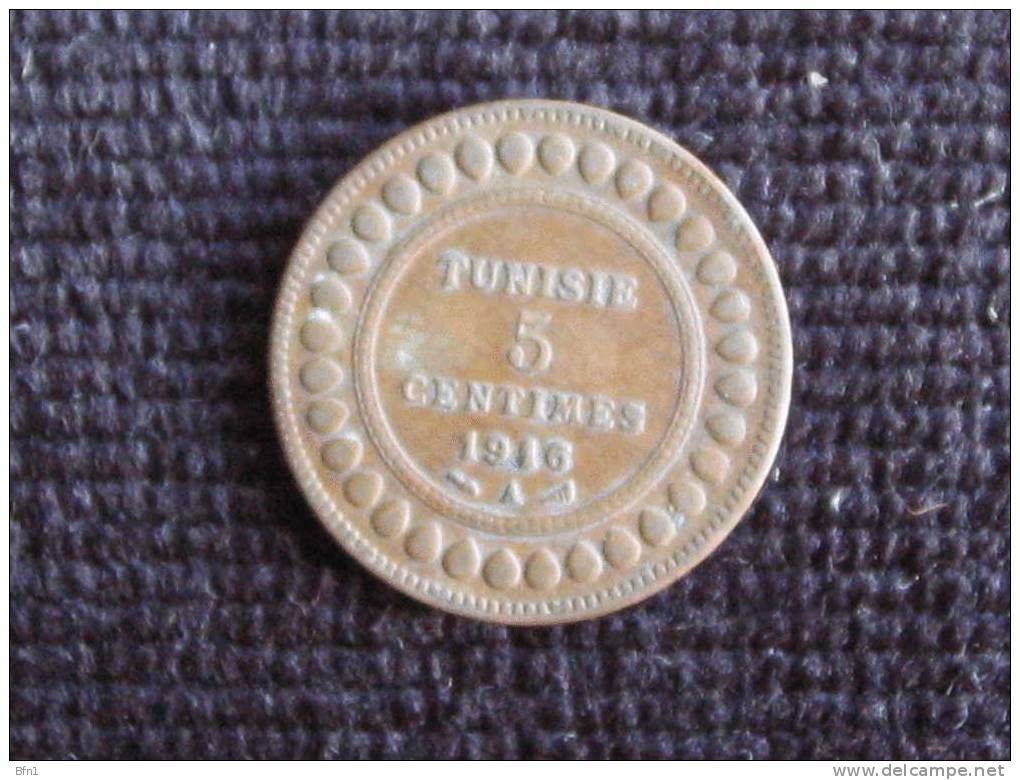 5 CENTIMES TUNISIE 1916 A TRES BELLE PIECE - Altri & Non Classificati