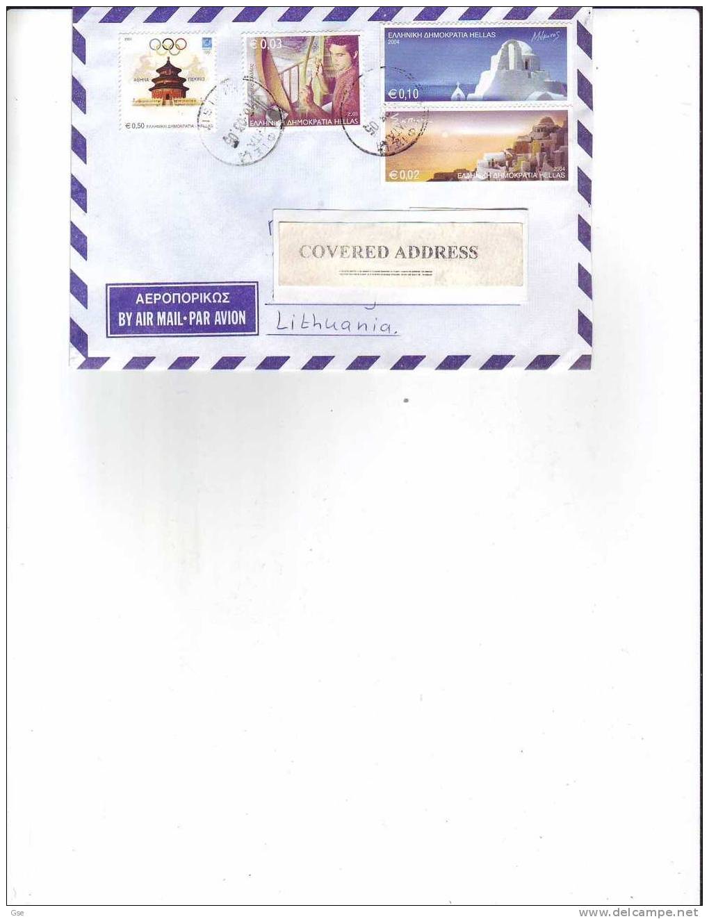 GRECIA 2005 -  Lettera Per La Lituania - Storia Postale