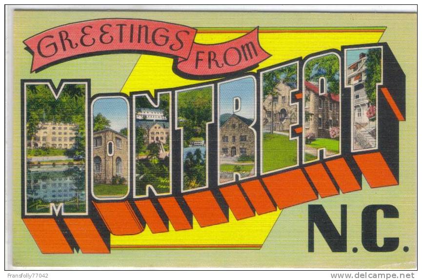 MONTREAT NORTH CAROLINA Large Letter MULTI-VIEW Circa 1950 - Other & Unclassified