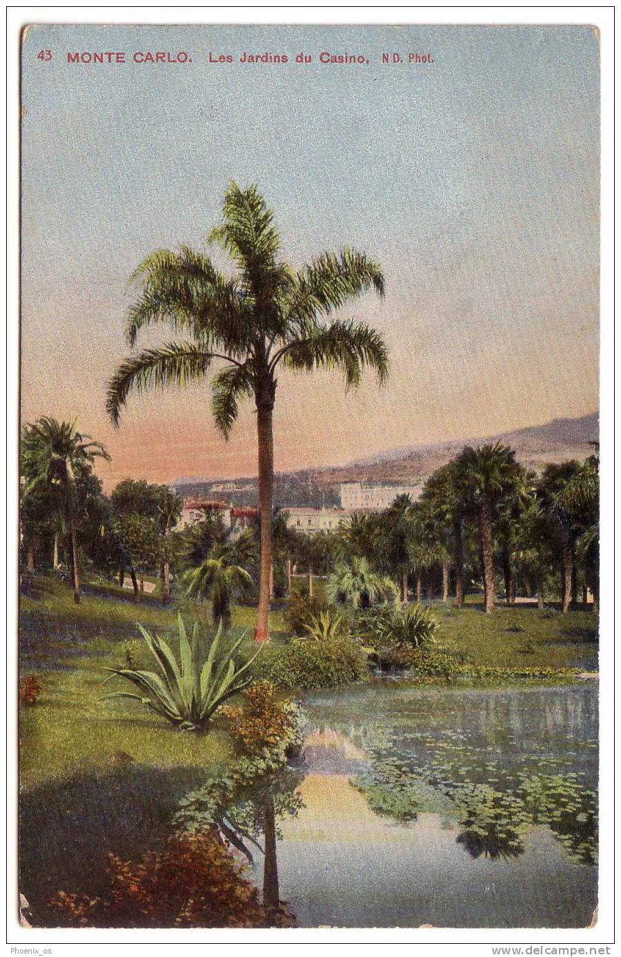 CASINOS - MONTE CARLO, Park, Old Postcard - Casinos