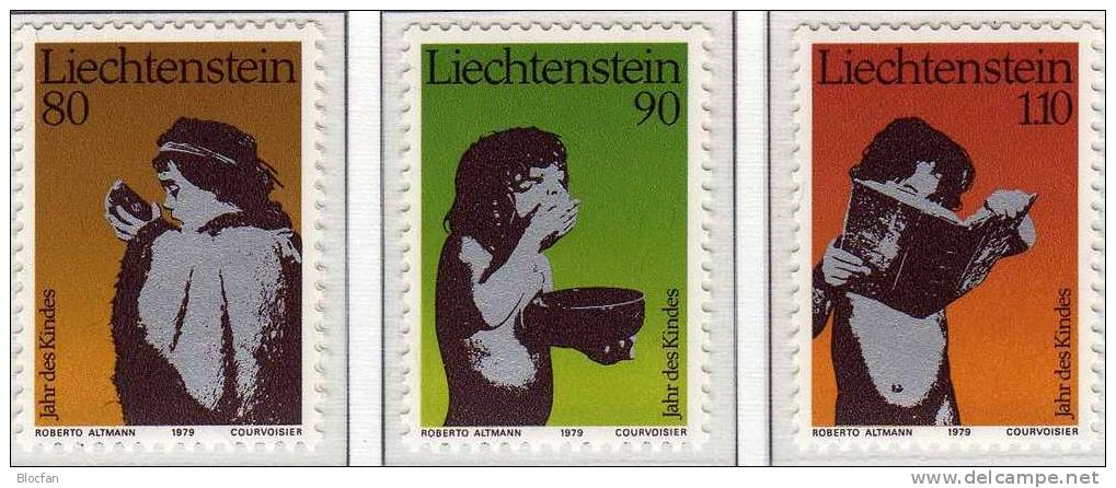 Gedenkblatt Zum Kinder-Jahr Liechtenstein 725/7 ** 4€ Trinken, Essen, Lernen - Unused Stamps