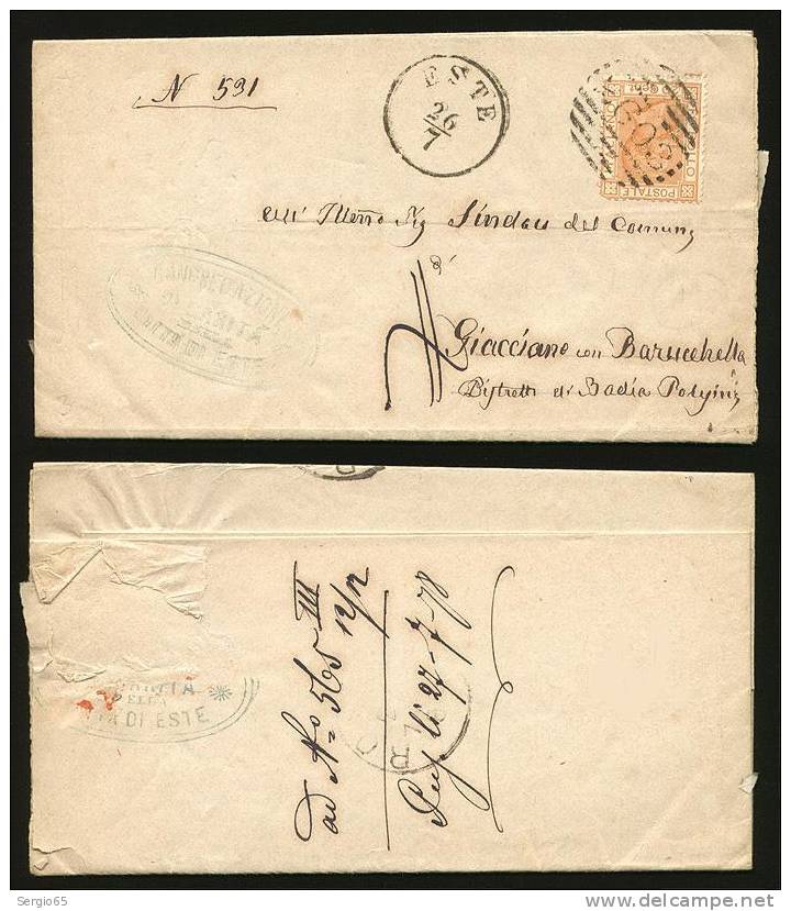 Lettera - 1878 - Congregazione Di Carita Della Citta Di Este - Entero Postal