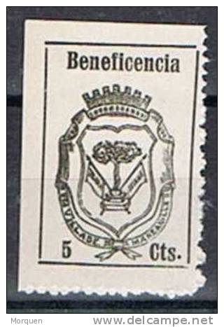 Beneficencia MANZANILLA (Huelva). 5 Cts Negro. Guerra Civil - Vignettes De La Guerre Civile