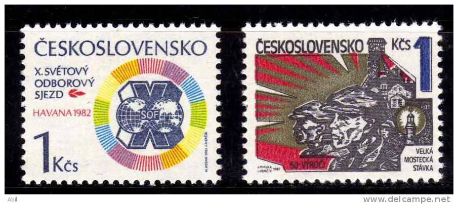 Tchécoslovaquie 1982 N°Y.T. :2478 Et 2479** - Unused Stamps
