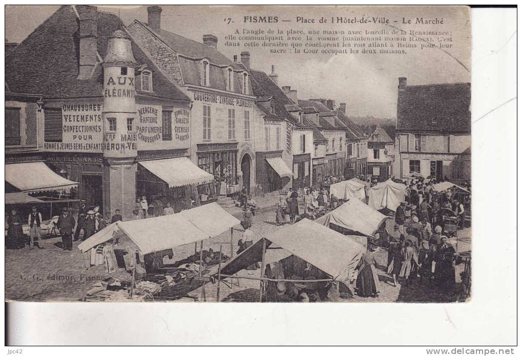 Place De L´hôtel De Ville  Le Marché - Fismes