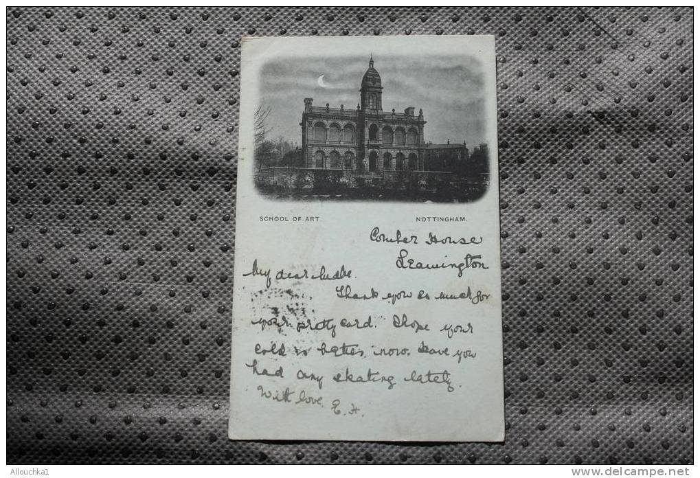 1901 SCHOOL OF ART NOTTINGHAM ROYAUME UNI POST CARD GREAT BRITAIN AND IRELAND POUR CAMBRAI NORS FRANCE - Nottingham