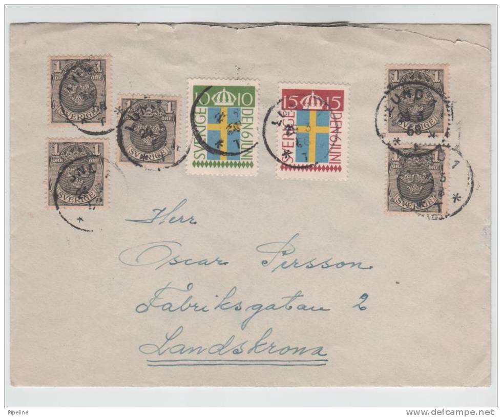 Sweden Cover LUND 23-3-1968 With FLAG Stamps - Lettres & Documents