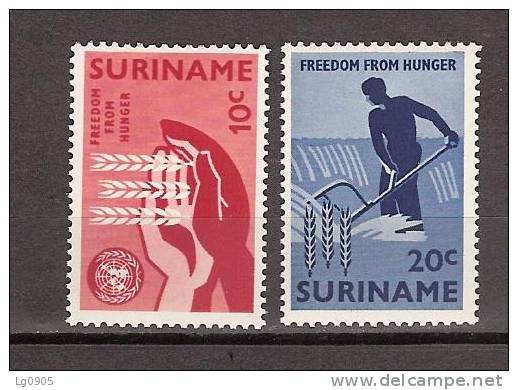 Suriname 394-395 MNH ; Anti Hongerzegels, Anti Hunger, Contre La Faim,  Contra Hambre 1962 - ACF - Aktion Gegen Den Hunger