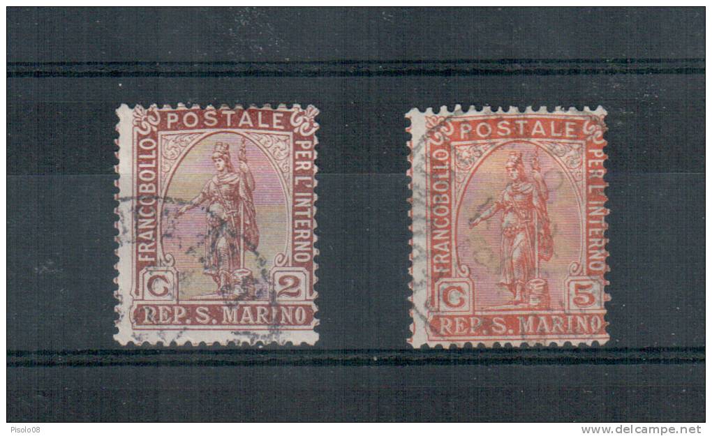 SAN MARINO 1899 STATUA DELLA LIBERTA´ USATA PERFETTA - Used Stamps