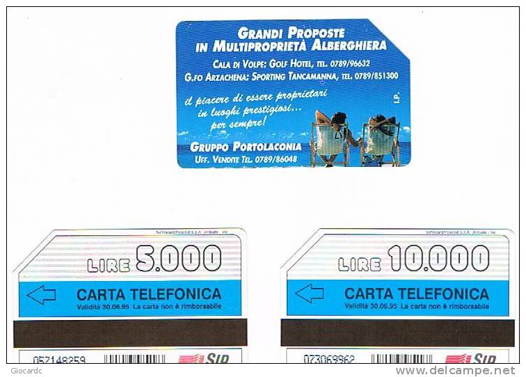 TELECOM ITALIA (PERIODO SIP) - CAT. C.& C. 2293.2294  - GRUPPO PORTOLACONIA: CALA DI VOLPE.GOLFO ARZACHENA   USATA - Pubbliche Speciali O Commemorative