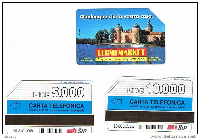 TELECOM ITALIA (PERIODO SIP) - CAT. C.& C. 2347.2348 - LEGNO MARKET, PALERMO  -   USATA - Public Special Or Commemorative