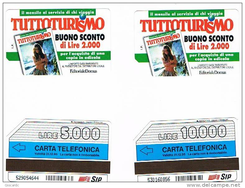 TELECOM ITALIA (PERIODO SIP) - CAT. C.& C. 2357.2358 - EDITORIALE DOMUS: TUTTOTURISMO  -   USATA - Pubbliche Speciali O Commemorative