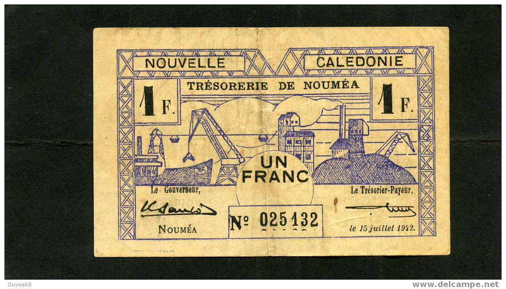 1 Franc Violet Et Noir De Nouvelle Caledonie Du 15/07/42 - Nouméa (Nieuw-Caledonië 1873-1985)