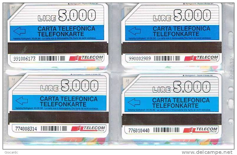 TELECOM ITALIA  - CAT. C.& C   2422.2425  - MOULINEX  BILINGUE (AA)      -  USATE - Pubbliche Speciali O Commemorative