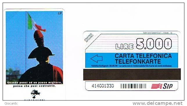 TELECOM ITALIA (PERIODO SIP) - CAT. C.& C. 2404 -  CARABINIERI: L'ARMA DELLA GENTE (BILINGUE AA)   -   NUOVA - Pubbliche Speciali O Commemorative