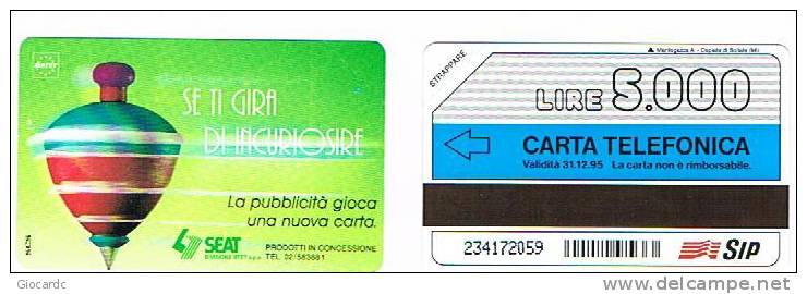 TELECOM ITALIA (PERIODO SIP) - CAT. C.& C. 2355 - SEAT TROTTOLA VERDE (SE TI GIRA DI INCURIOSIRE)   - NUOVA - Pubbliche Speciali O Commemorative