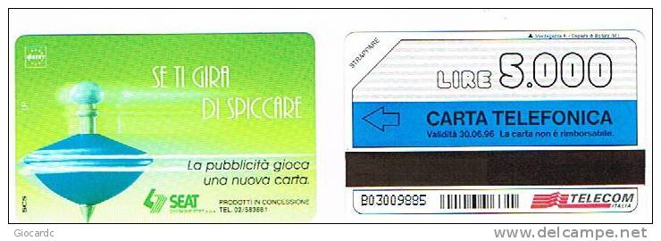 TELECOM ITALIA   CAT. C.&  2431a - SEAT TROTTOLA VERDE  (SE TI GIRA DI SPICCARE)  BETANUMERICA  - NUOVA - Pubbliche Figurate Ordinarie