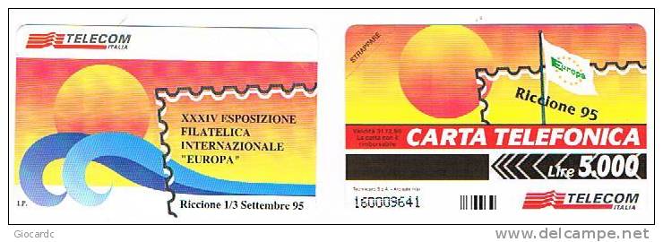 TELECOM ITALIA   CAT. C.& C.2483 XXXIV ESPOSIZIONE FILATELICA INTERNAZIONALE 'EUROPA' , A RICCIONE 1995- NUOVA - Pubbliche Speciali O Commemorative