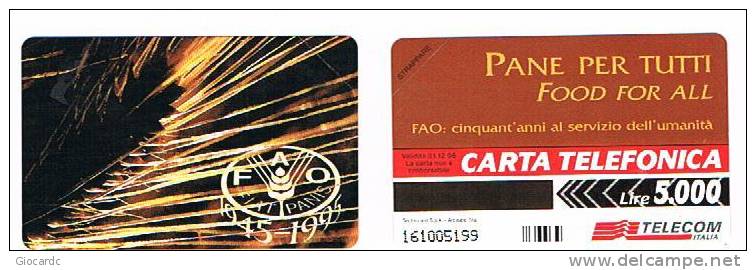 TELECOM ITALIA   CAT. C.& C.  2484 - PANE PER TUTTI: FAO 1995 -   NUOVA - Pubbliche Speciali O Commemorative