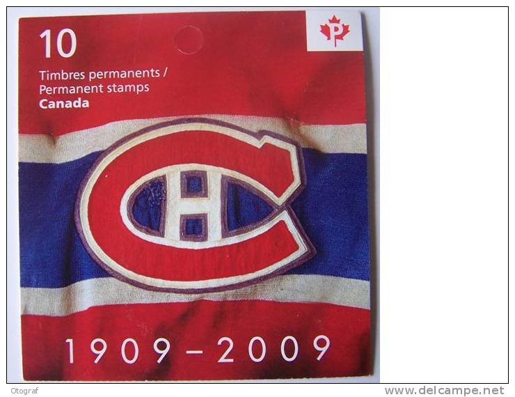 Carnet De 10 Timbres édité Pour Le Centenaire Des " Canadiens " 1909 /2009 - Hockey (su Ghiaccio)