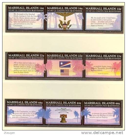 MARSHALL ISLANDS 1987  MICHEL NO: 125-133  MNH - Marshall