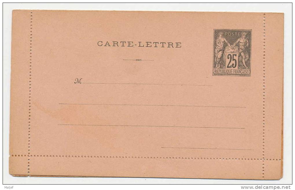 97  CL1  TYPE SAGE 25c. Carte Lettre NEUF - Cartoline-lettere