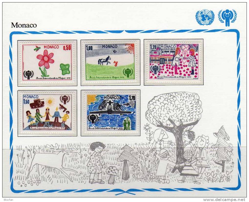 Gedenkblatt Zum Kinderjahr Monaco 1370/4 ** 4€ Zeichnungen Der Kinder Jahr Des Kindes 1979 Painting Set Of UNICEF - Sonstige & Ohne Zuordnung