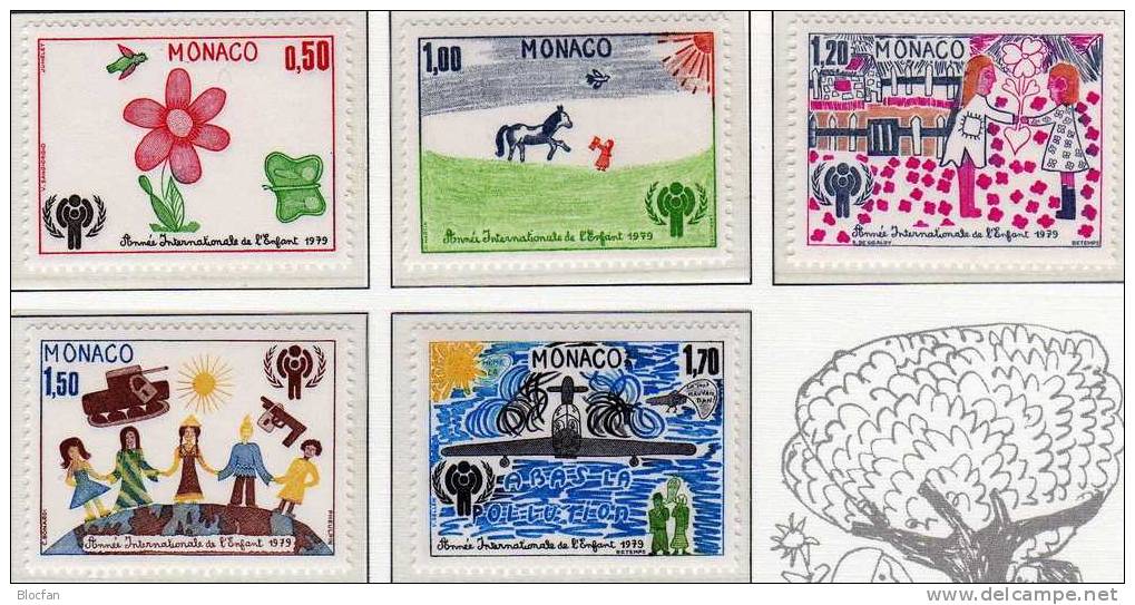 Gedenkblatt Zum Kinderjahr Monaco 1370/4 ** 4€ Zeichnungen Der Kinder Jahr Des Kindes 1979 Painting Set Of UNICEF - Sonstige & Ohne Zuordnung