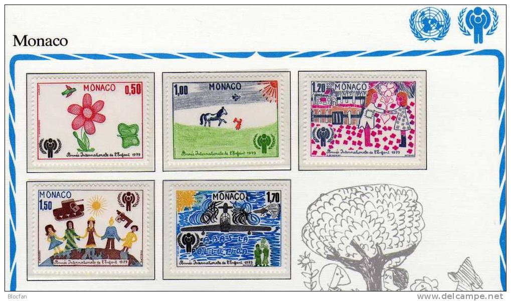 Gedenkblatt Zum Kinderjahr Monaco 1370/4 ** 4€ Zeichnungen Der Kinder Jahr Des Kindes 1979 Painting Set Of UNICEF - Sonstige & Ohne Zuordnung