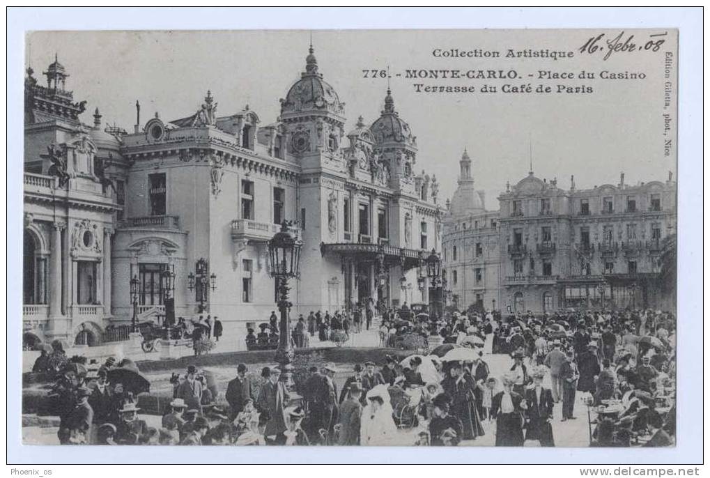 FRANCE - MONACO - MONTE CARLO, Casino, Terrace And Café, 1908. - Casinos