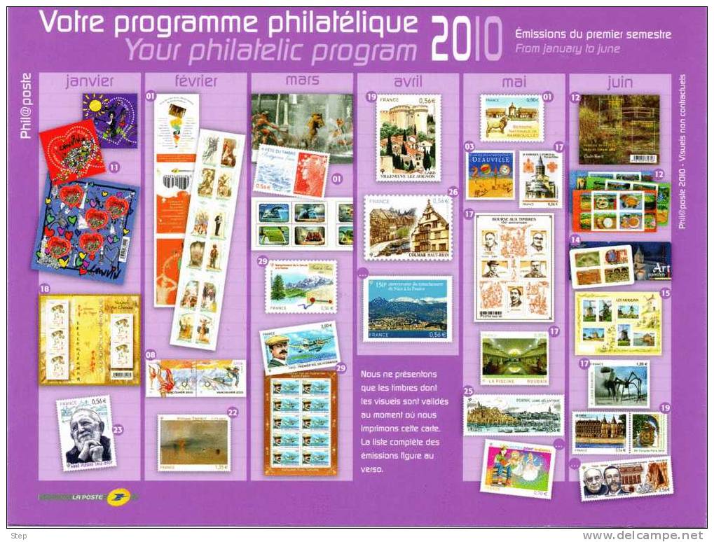 PAP TSC PHILAPOSTE ; CARTE POSTALE Programme Philatélique 1er Semestre 2010 "MONTRIMBRAMOI" - Prêts-à-poster:Stamped On Demand & Semi-official Overprinting (1995-...)