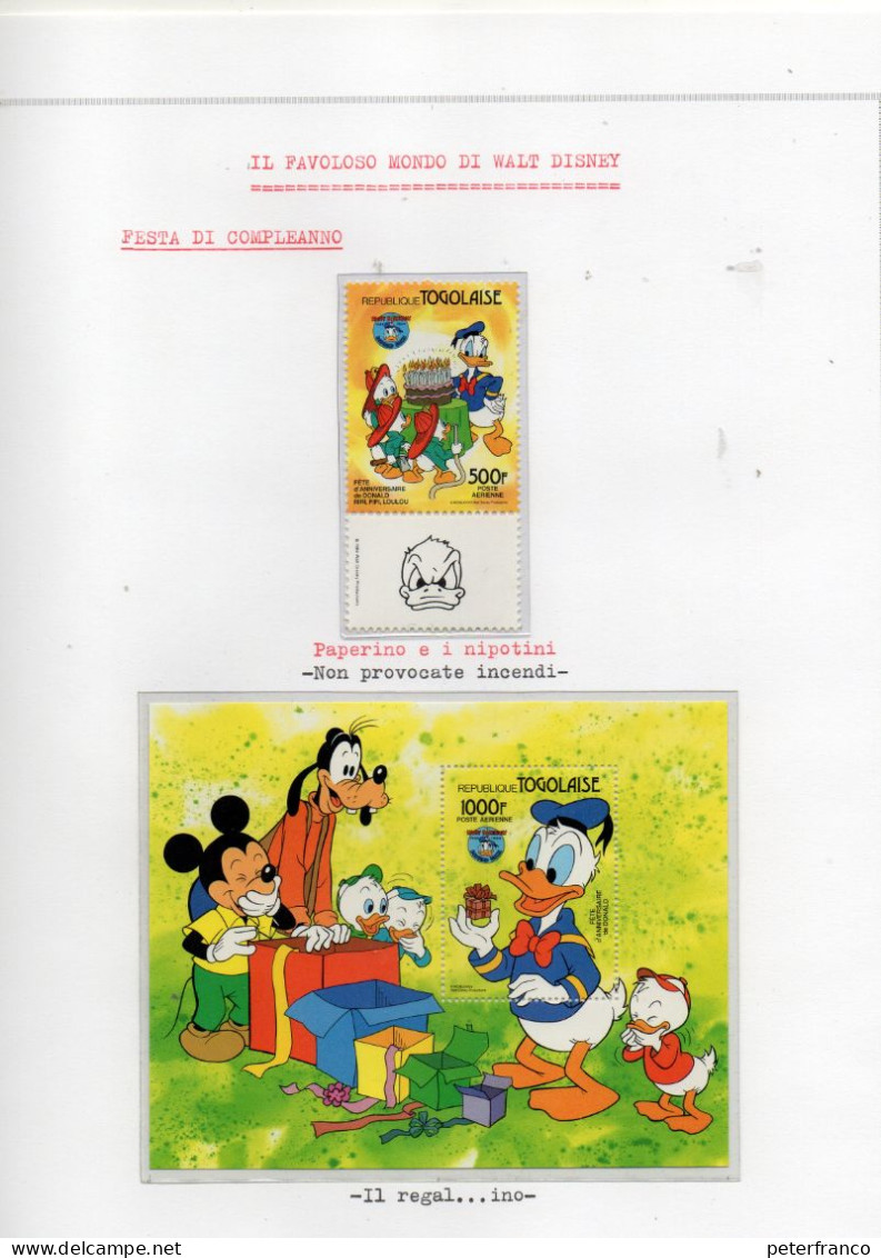 Tematica  "IL FAVOLOSO MONDO DI WALT DISNEY" - 400 francobolli - 58 foglietti - 2 album, 96 Fogli Marini)