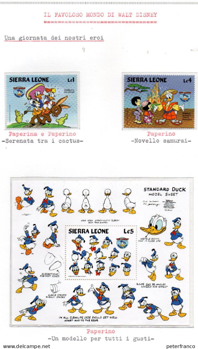 Tematica  "IL FAVOLOSO MONDO DI WALT DISNEY" - 400 francobolli - 58 foglietti - 2 album, 96 Fogli Marini)