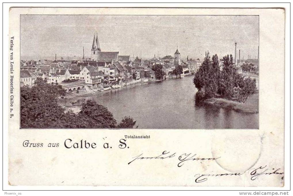 DEUTSCHLAND - CALBE A.S., Panorama, Gruss, 1909. - Schönebeck (Elbe)