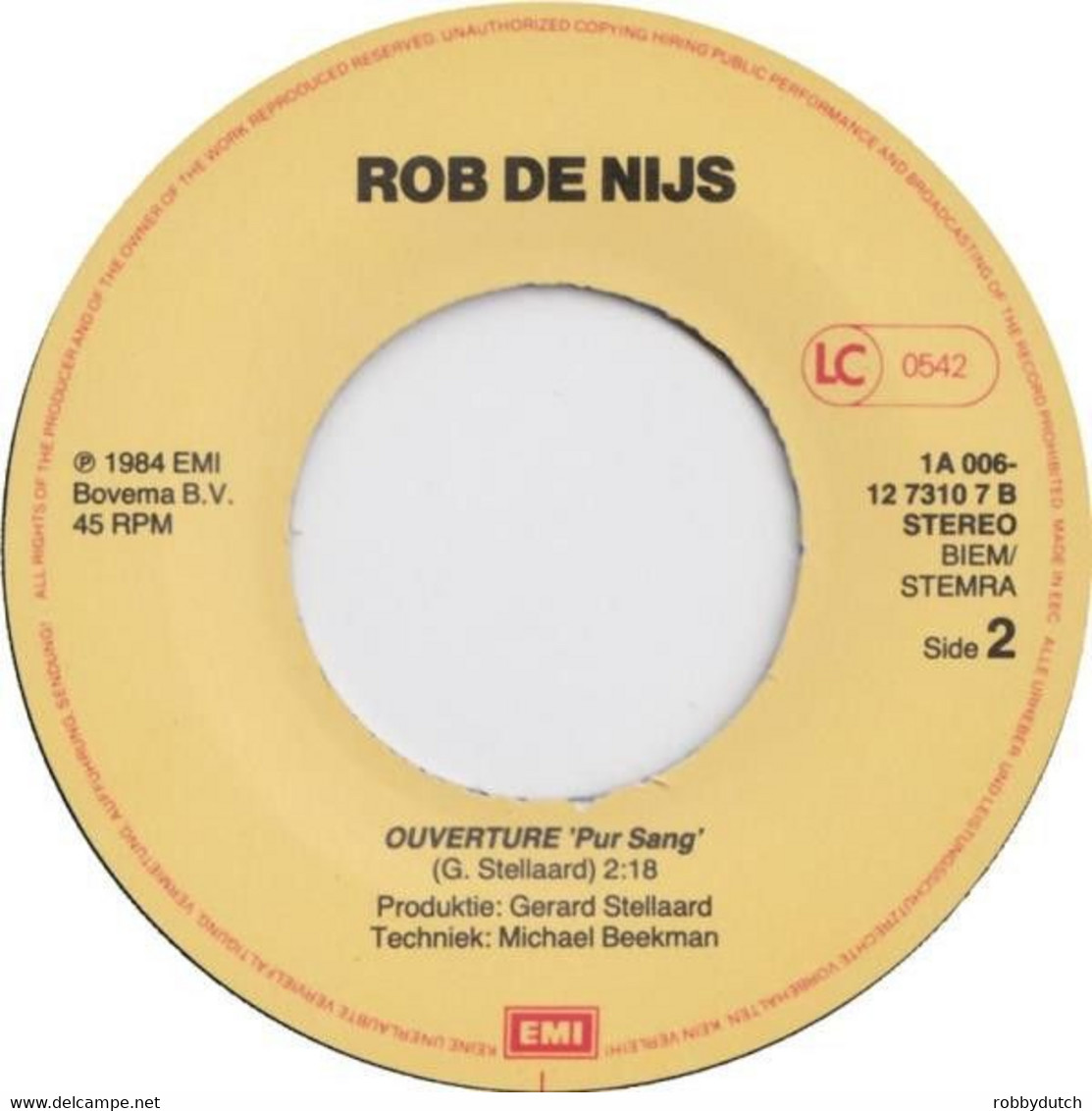 * 7" *  ROB DE NIJS - ALLES WAT ADEMT (Holland 1984) - Other - Dutch Music