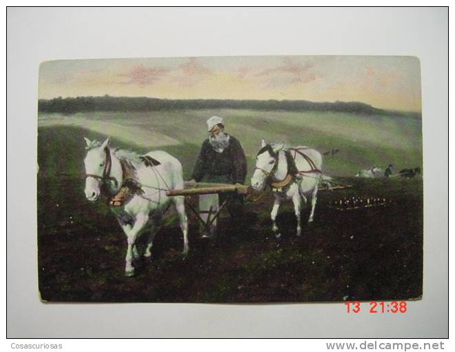 5977  AGRICULTURA   PAINTING LE COMTE LEON TOLSTOI YEARS  1910  OTHERS IN MY STORE - Farms