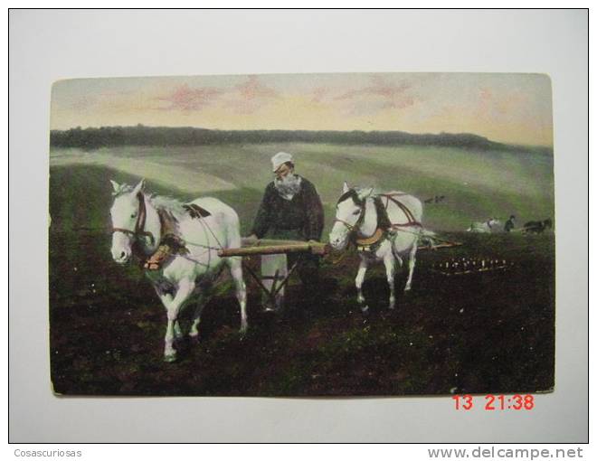 5977  AGRICULTURA   PAINTING LE COMTE LEON TOLSTOI YEARS  1910  OTHERS IN MY STORE - Fermes