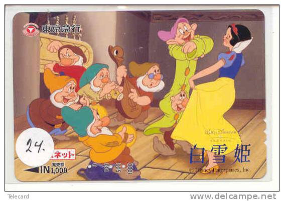 Carte Prépayée Japon (24) DISNEY JAPAN PREPAID CARD * SNOWWHITE SCHNEEWITTCHEN SNEEUWWITJE *  FILM MOVIE CINEMA KINO - Disney