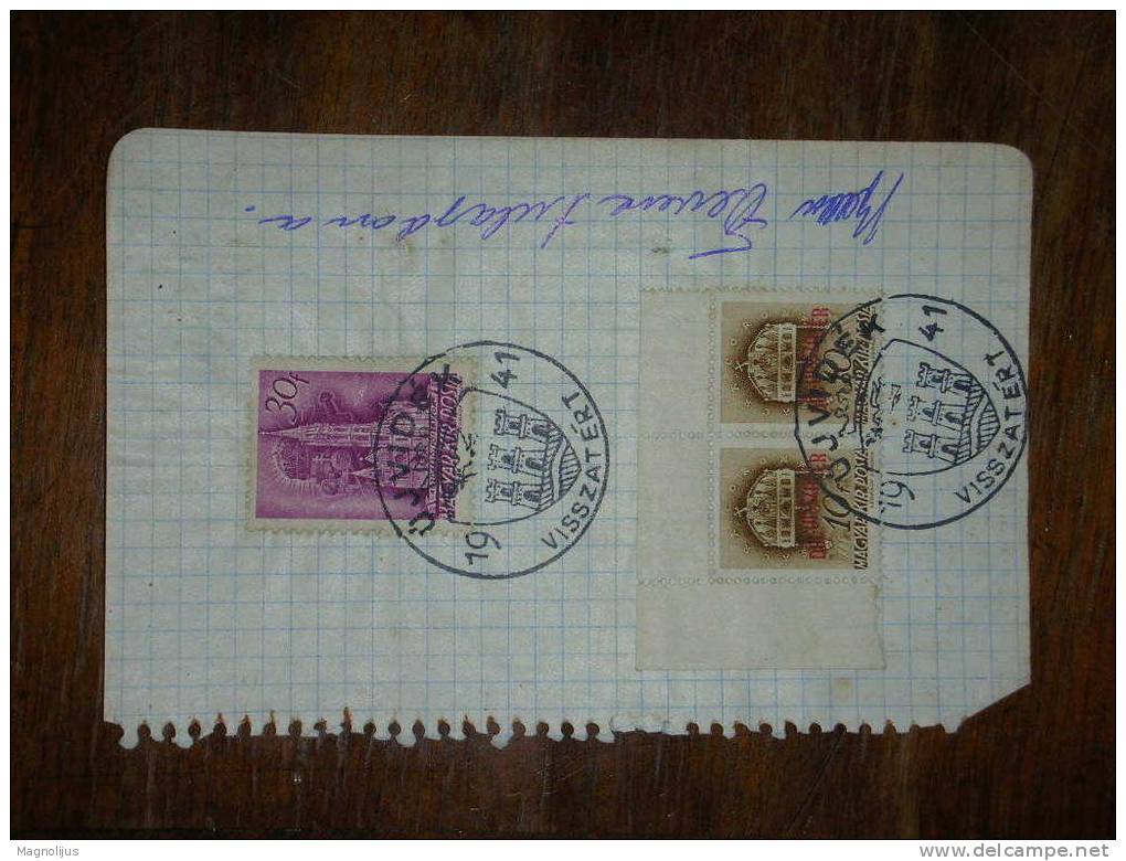 R!,Yugoslavia Kingdom,Hungarian WWII Occupation Of Serbia,seal Ujvidek Visszatert,Novi Sad,overstamped Stamps,vintage - Used Stamps