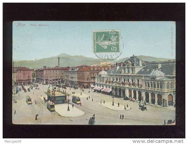 Nice Place Massena édit.glaser N° 2100 Autochrom Couleur ,  Tramway - Places, Squares