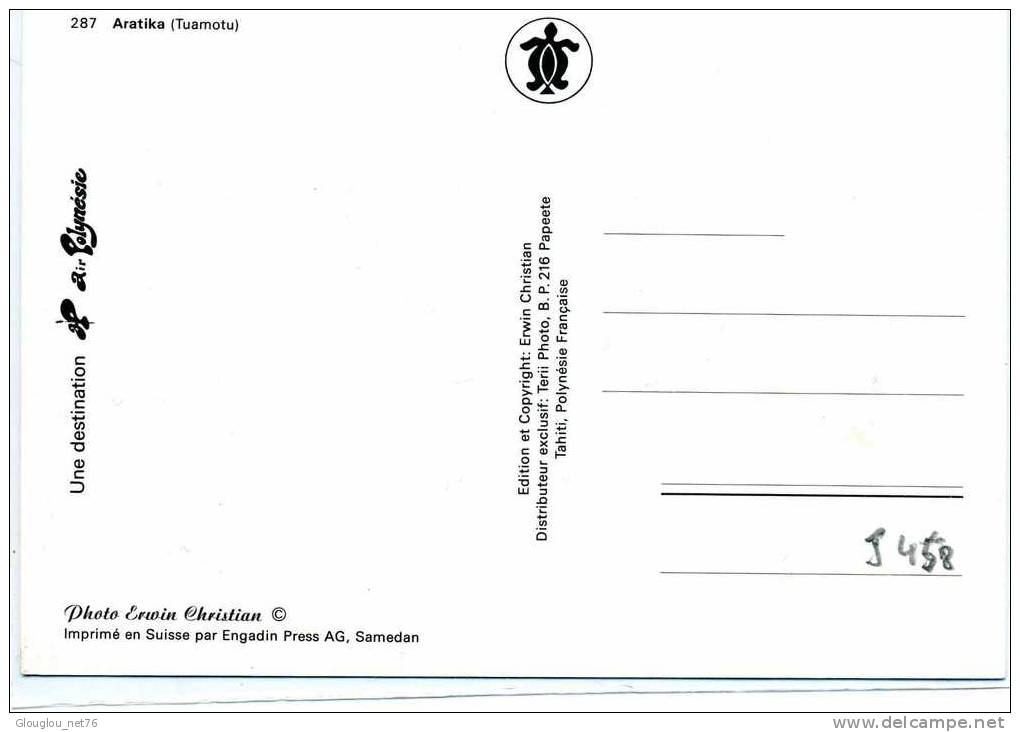 CPM DE POLYNESIE FRANCAISE ARATIKA (TUAMOTU)  VOIR SCANER - Polynésie Française